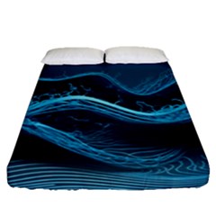 Technology Computer Background (1) Fitted Sheet (queen Size) by Simbadda