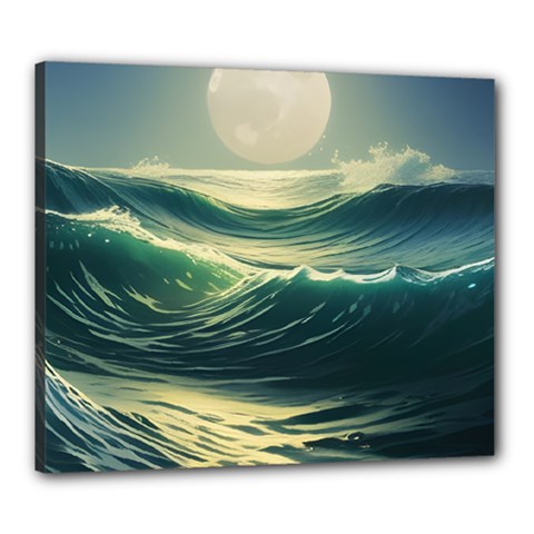 Ocean Sea Waves Tide Canvas 24  X 20  (stretched) by Simbadda