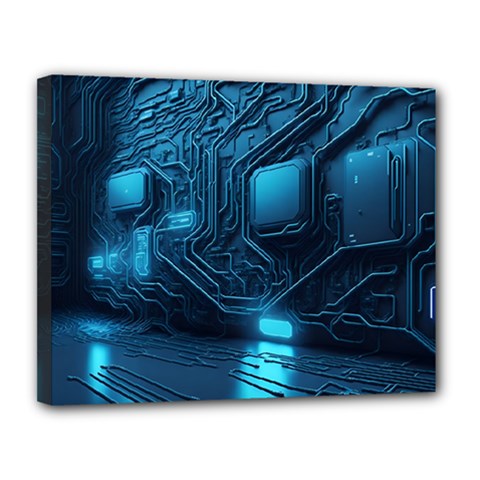 Technology Modern Canvas 14  X 11  (stretched) by Simbadda
