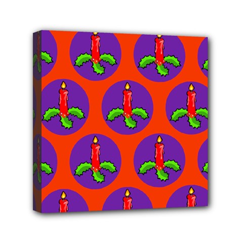 Christmas Candles Seamless Pattern Mini Canvas 6  X 6  (stretched) by Amaryn4rt