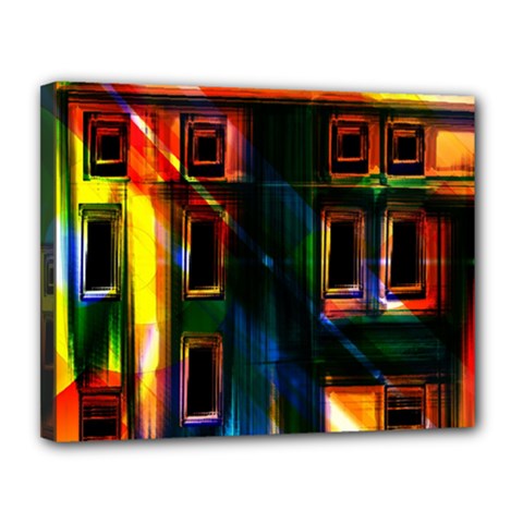 Architecture City Homes Window Canvas 14  X 11  (stretched) by Amaryn4rt