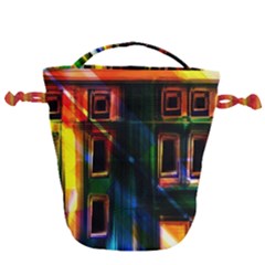 Architecture City Homes Window Drawstring Bucket Bag by Amaryn4rt