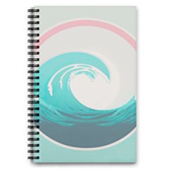 Tidal Wave Ocean Sea Tsunami Wave Minimalist 5 5  X 8 5  Notebook by Wegoenart