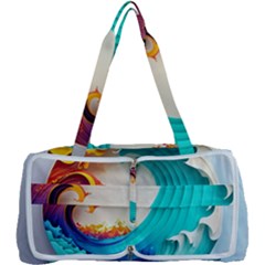 Tsunami Tidal Wave Wave Minimalist Ocean Sea 3 Multi Function Bag by Wegoenart