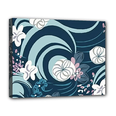 Flowers Pattern Floral Ocean Abstract Digital Art Canvas 14  X 11  (stretched) by Wegoenart
