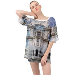 Squad Latvia Architecture Oversized Chiffon Top by Celenk