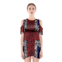 Union Jack Flag Uk Patriotic Shoulder Cutout One Piece Dress by Celenk