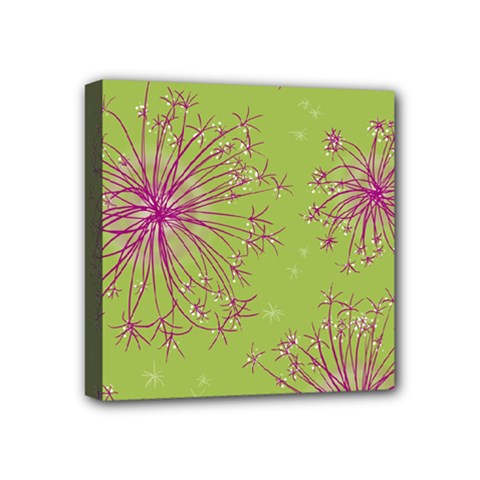 Dandelion Flower Background Nature Flora Drawing Mini Canvas 4  X 4  (stretched) by Uceng