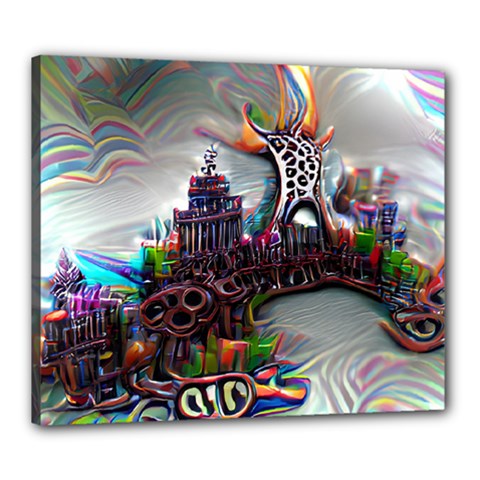 Abstract Art Psychedelic Art Experimental Canvas 24  X 20  (stretched) by Uceng