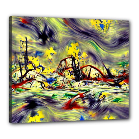 Abstract Arts Psychedelic Art Experimental Canvas 24  X 20  (stretched) by Uceng