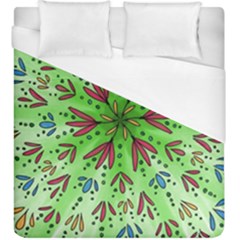 Flower Mandala Art Drawing Spring Background Duvet Cover (king Size) by Uceng