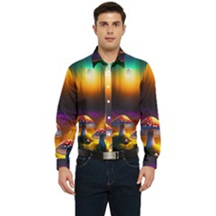 Ai Generated Mushrooms Wallpaper Men s Long Sleeve  Shirt by Uceng