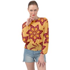 Flower Mandala Template Sketch Drawing Art Banded Bottom Chiffon Top by Uceng