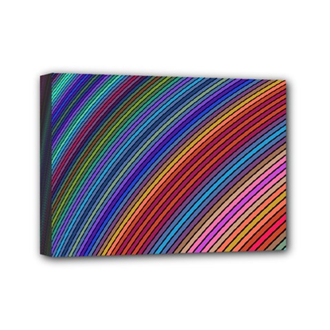 Multicolored Stripe Curve Striped Background Mini Canvas 7  X 5  (stretched) by Uceng