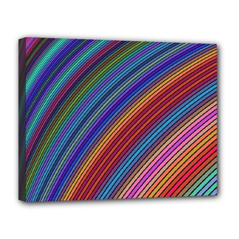 Multicolored Stripe Curve Striped Background Canvas 14  X 11  (stretched) by Uceng
