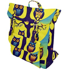 Owl Animal Cartoon Drawing Tree Nature Landscape Buckle Up Backpack by Uceng