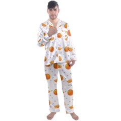 Oranges Men s Long Sleeve Satin Pajamas Set by SychEva