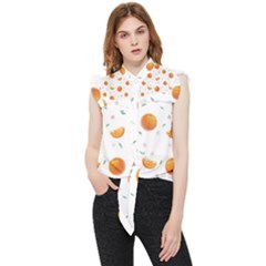 Oranges Frill Detail Shirt by SychEva