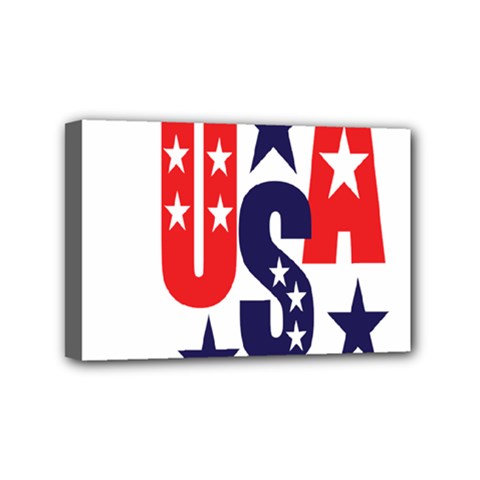 Usa Stars Fourth Of July Symbol America Usa Stars Mini Canvas 6  X 4  (stretched) by Wegoenart