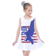 Usa Flag Eagle Symbol American Bald Eagle Country Kids  Summer Dress by Wegoenart
