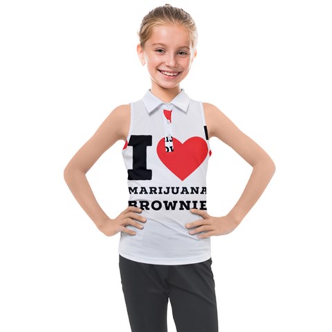 I Love Marijuana Brownie Kids  Sleeveless Polo Tee by ilovewhateva