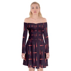 Hot Peppers Off Shoulder Skater Dress by SychEva