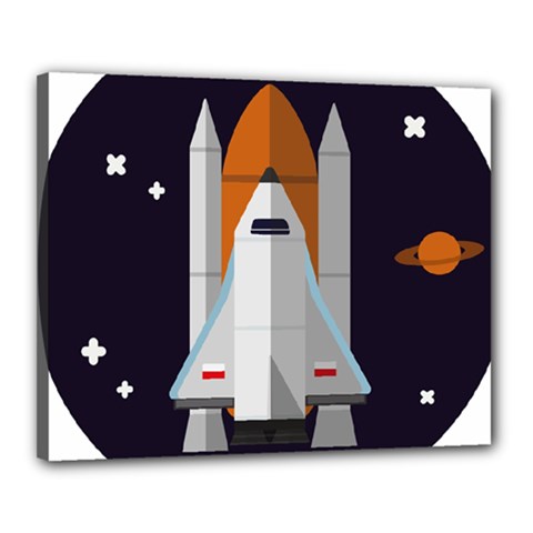 Rocket Space Universe Spaceship Canvas 20  X 16  (stretched) by Salman4z
