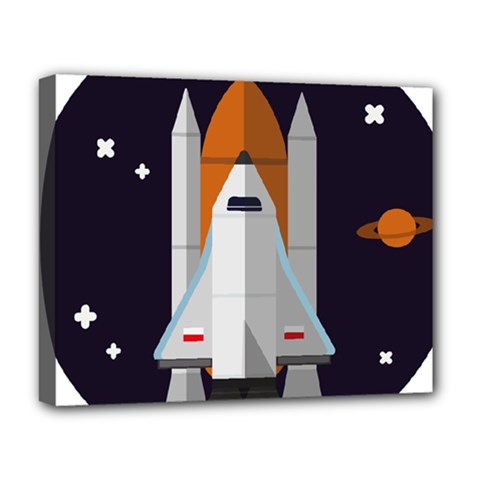 Rocket Space Universe Spaceship Deluxe Canvas 20  X 16  (stretched) by Salman4z