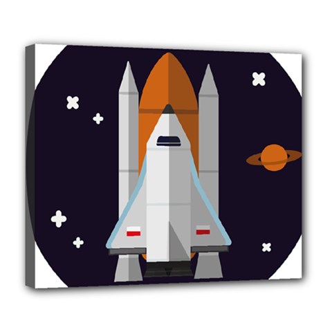 Rocket Space Universe Spaceship Deluxe Canvas 24  X 20  (stretched) by Salman4z