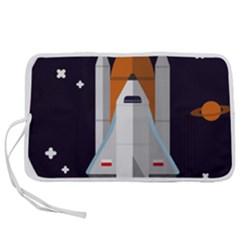 Rocket Space Universe Spaceship Pen Storage Case (l) by Salman4z