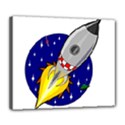 Rocket Ship Launch Vehicle Moon Deluxe Canvas 24  x 20  (Stretched) View1