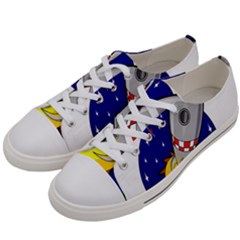 Rocket Ship Launch Vehicle Moon Women s Low Top Canvas Sneakers by Salman4z