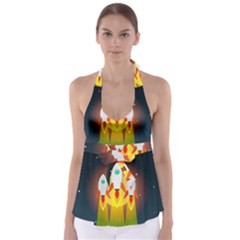 Rocket Take Off Missiles Cosmos Babydoll Tankini Top by Salman4z