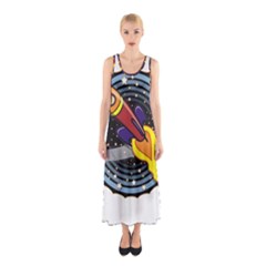 Rocket Space Clipart Illustrator Sleeveless Maxi Dress by Salman4z