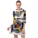 Rocket Space Clipart Illustrator Mini Skater Shirt Dress View1