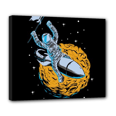 Astronaut Planet Space Science Deluxe Canvas 24  X 20  (stretched) by Salman4z