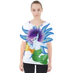Mermaid Fantasy Undersea Merman V-neck Dolman Drape Top by Salman4z