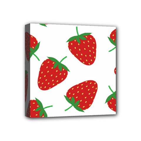 Seamless Pattern Fresh Strawberry Mini Canvas 4  X 4  (stretched) by Salman4z