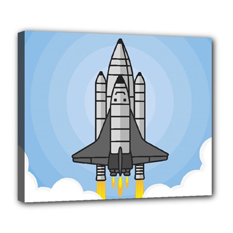 Rocket Shuttle Spaceship Science Deluxe Canvas 24  X 20  (stretched) by Salman4z