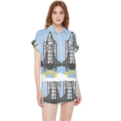 Rocket Shuttle Spaceship Science Chiffon Lounge Set by Salman4z