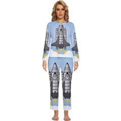 Rocket Shuttle Spaceship Science Womens  Long Sleeve Lightweight Pajamas Set by Salman4z