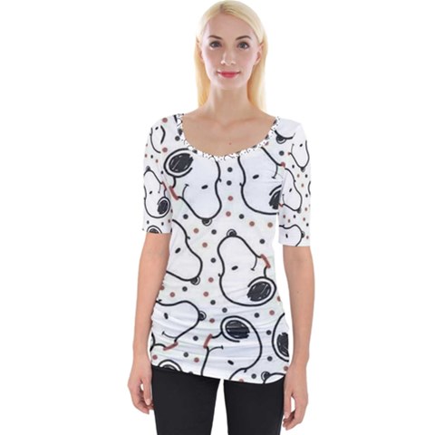 Dog Pattern Wide Neckline Tee by Salman4z