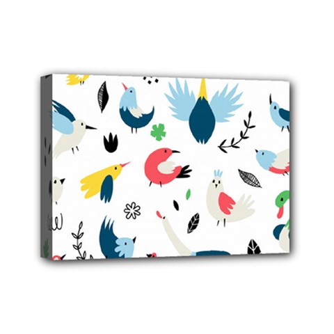 Vector Set Isolates With Cute Birds Scandinavian Style Mini Canvas 7  X 5  (stretched) by Salman4z
