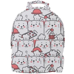 Cute Cat Chef Cooking Seamless Pattern Cartoon Mini Full Print Backpack by Salman4z