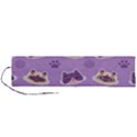 Cute Colorful Cat Kitten With Paw Yarn Ball Seamless Pattern Roll Up Canvas Pencil Holder (L) View1