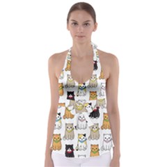 Cat Kitten Seamless Pattern Babydoll Tankini Top by Salman4z
