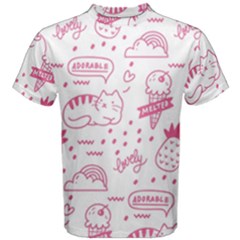 Cute-girly-seamless-pattern Men s Cotton Tee by Salman4z