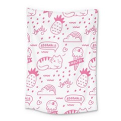 Cute-girly-seamless-pattern Small Tapestry by Salman4z