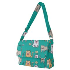 Seamless-pattern-cute-cat-cartoon-with-hand-drawn-style Full Print Messenger Bag (m) by Salman4z