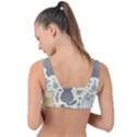 Funny Cartoon Cats Seamless Pattern Front Tie Bikini Top View2